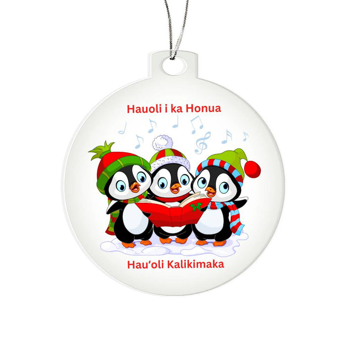 Joy To The World Hawaiian Christmas Carol Round Ornament