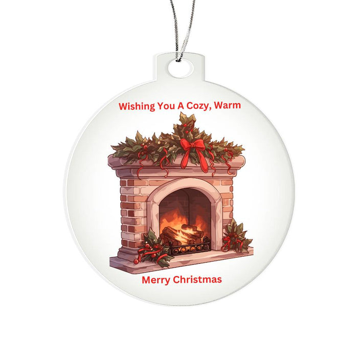 Wishing You A Cozy Merry Christmas Round  Ornament