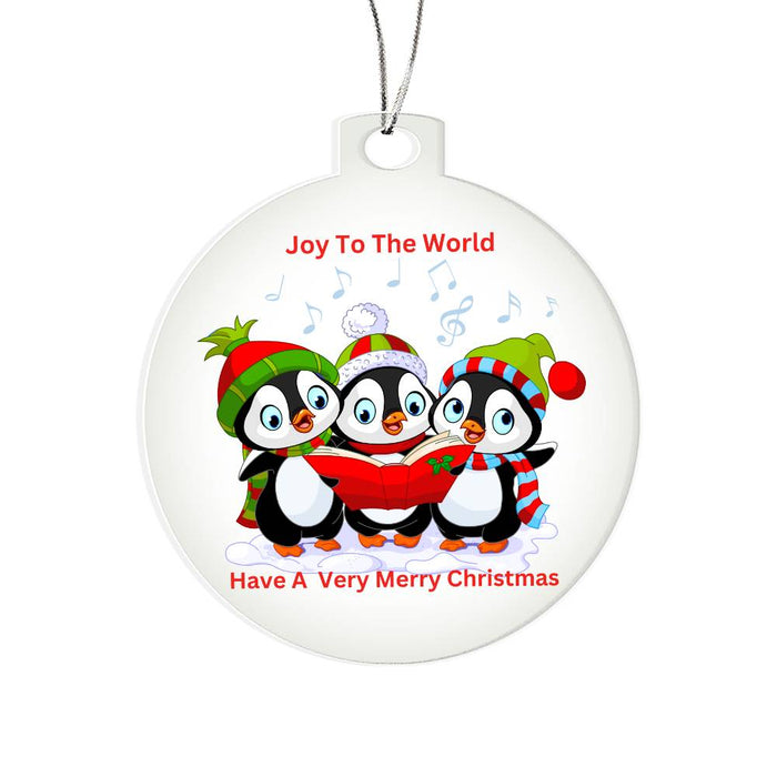 Joy To The  World Christmas Carol Round Ornament