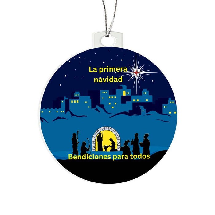 Very First Christmas Spanish Round Ornament