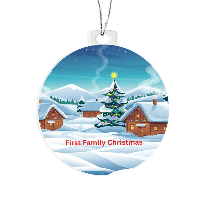 First Family Christmas Round Ornament