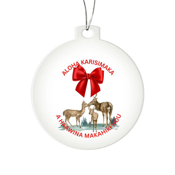 Hawaiian Printed Acrylic Round Ornament