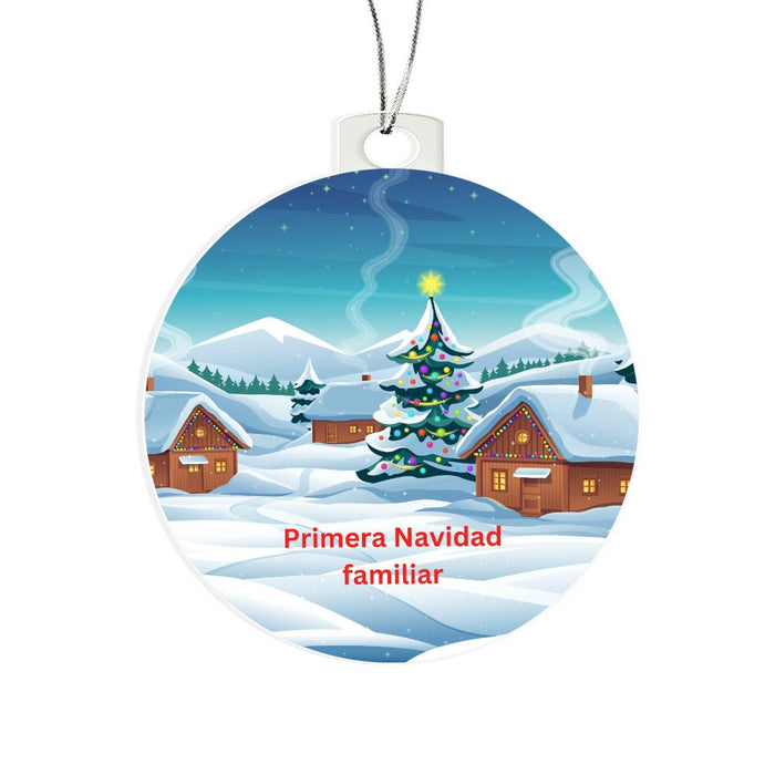 First Family Christmas Spanish Round Ornament