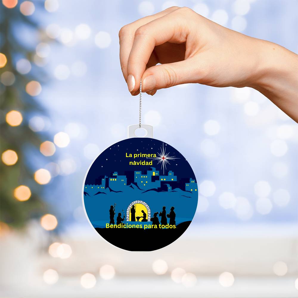Very First Christmas Spanish Round Ornament