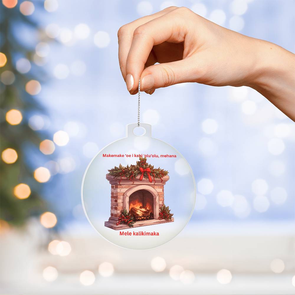 Wishing You A Cozy Christmas Round Ornament Hawaiian