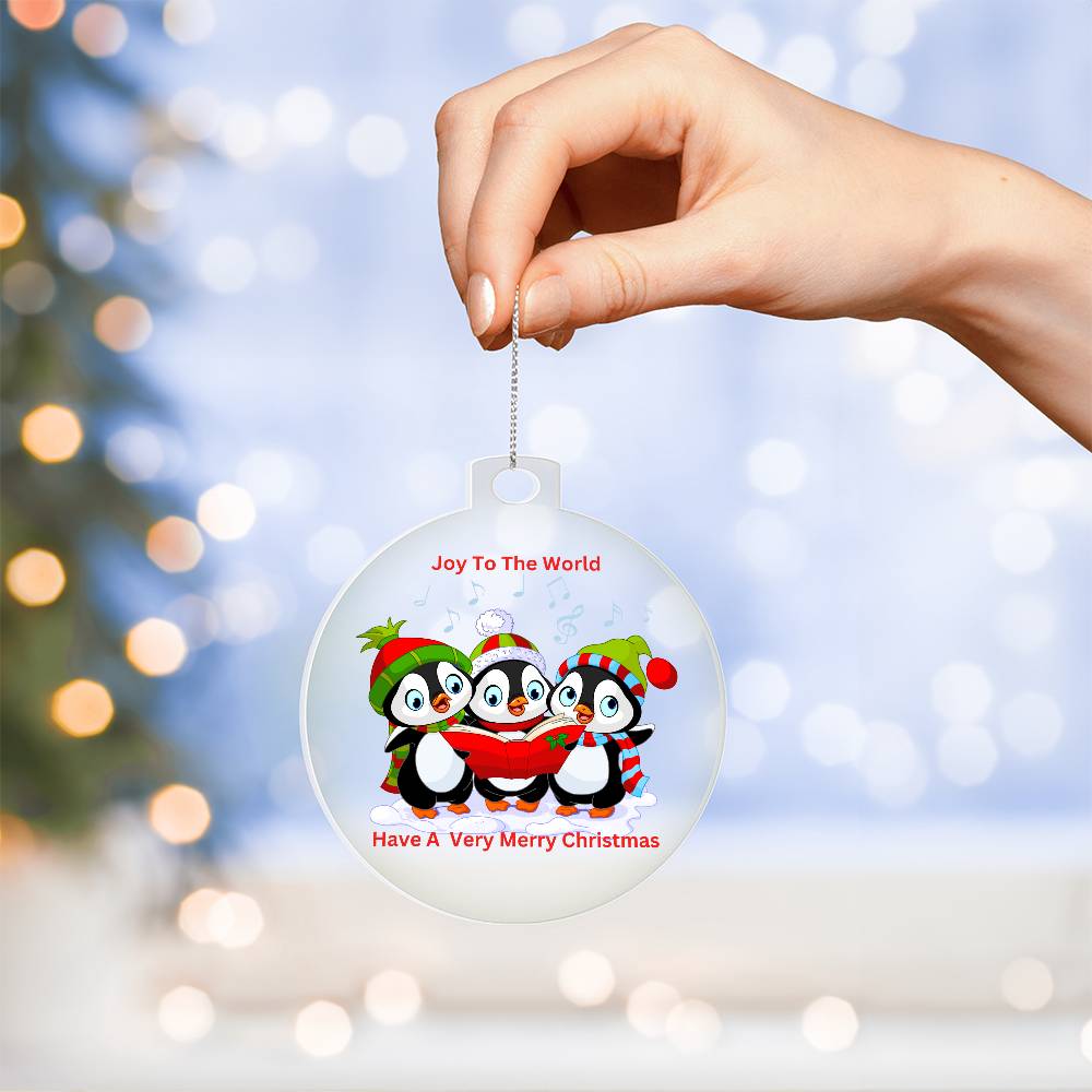Joy To The  World Christmas Carol Round Ornament