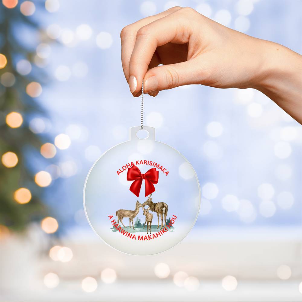 Hawaiian Printed Acrylic Round Ornament