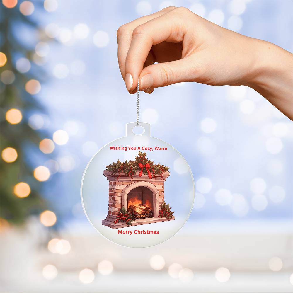 Wishing You A Cozy Merry Christmas Round  Ornament