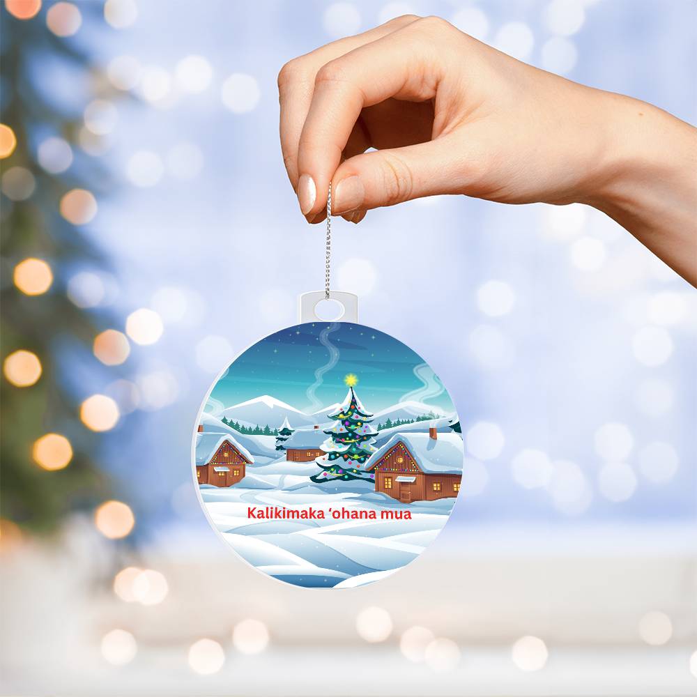 First Family Christmas Hawaiian Round Ornament