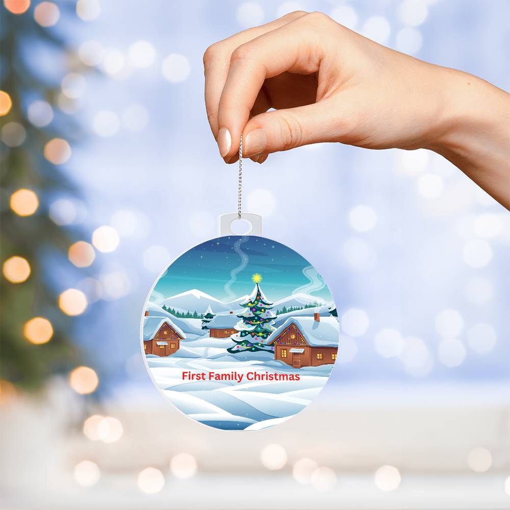 First Family Christmas Round Ornament