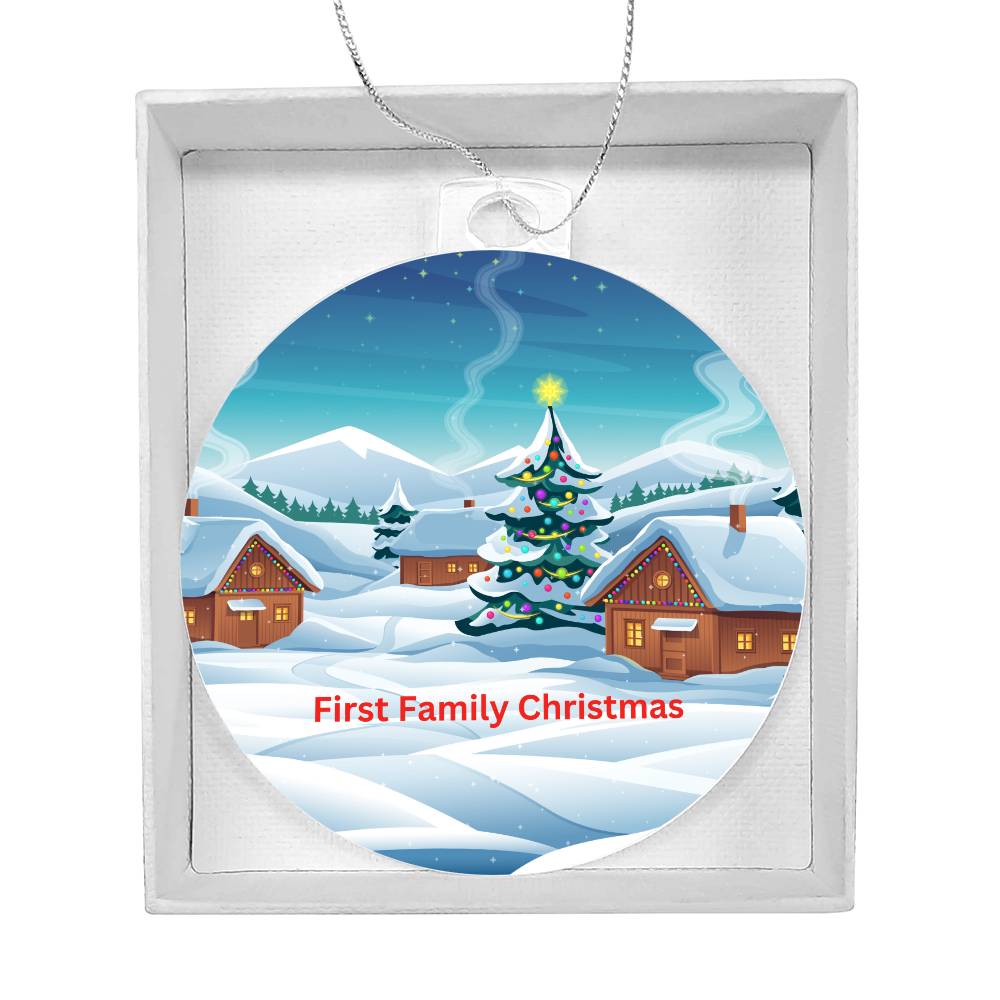 First Family Christmas Round Ornament