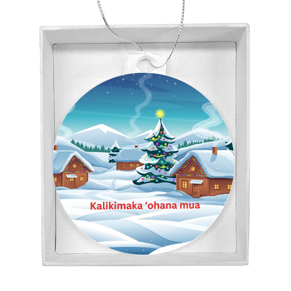 First Family Christmas Hawaiian Round Ornament