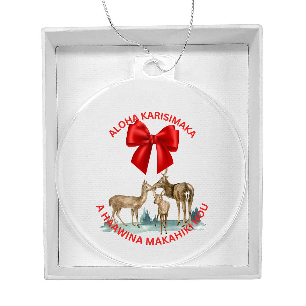 Hawaiian Printed Acrylic Round Ornament