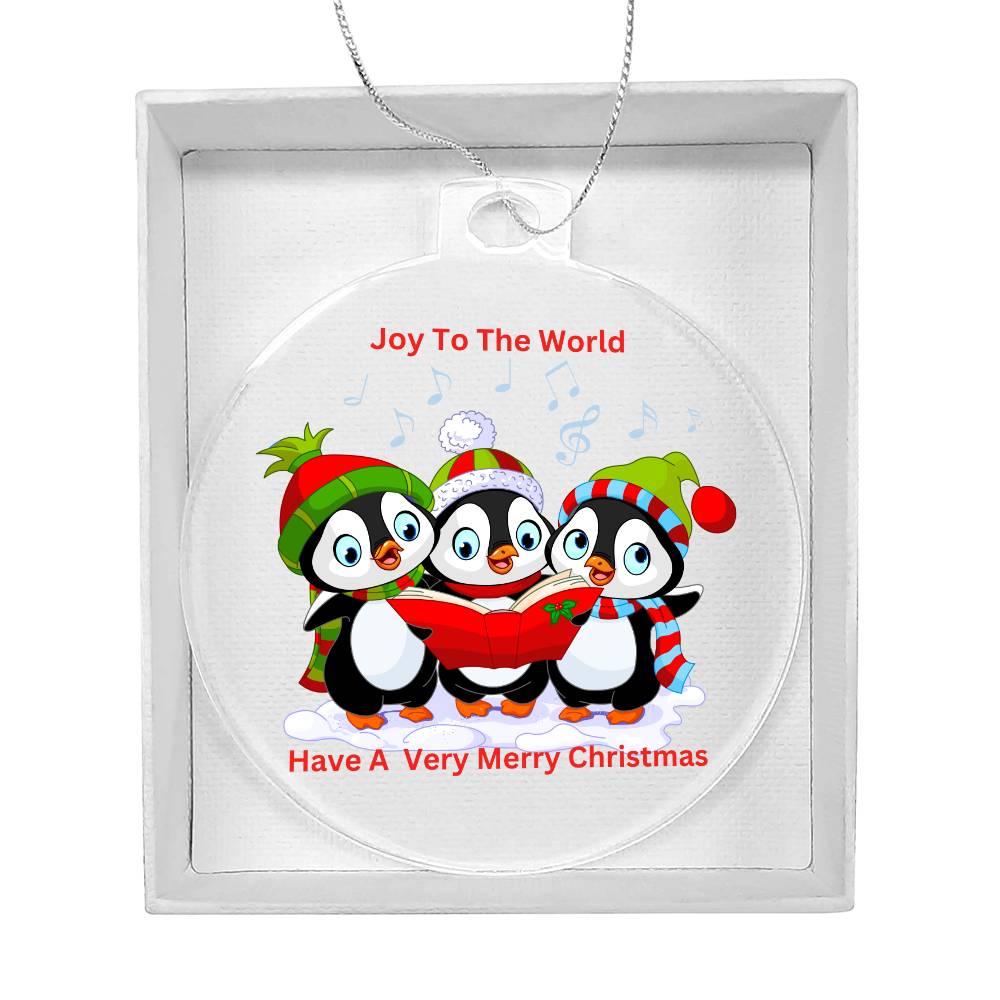 Joy To The  World Christmas Carol Round Ornament