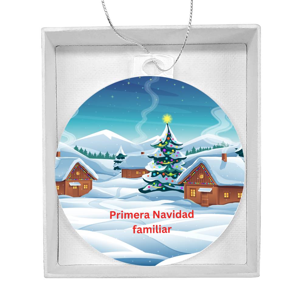 First Family Christmas Spanish Round Ornament