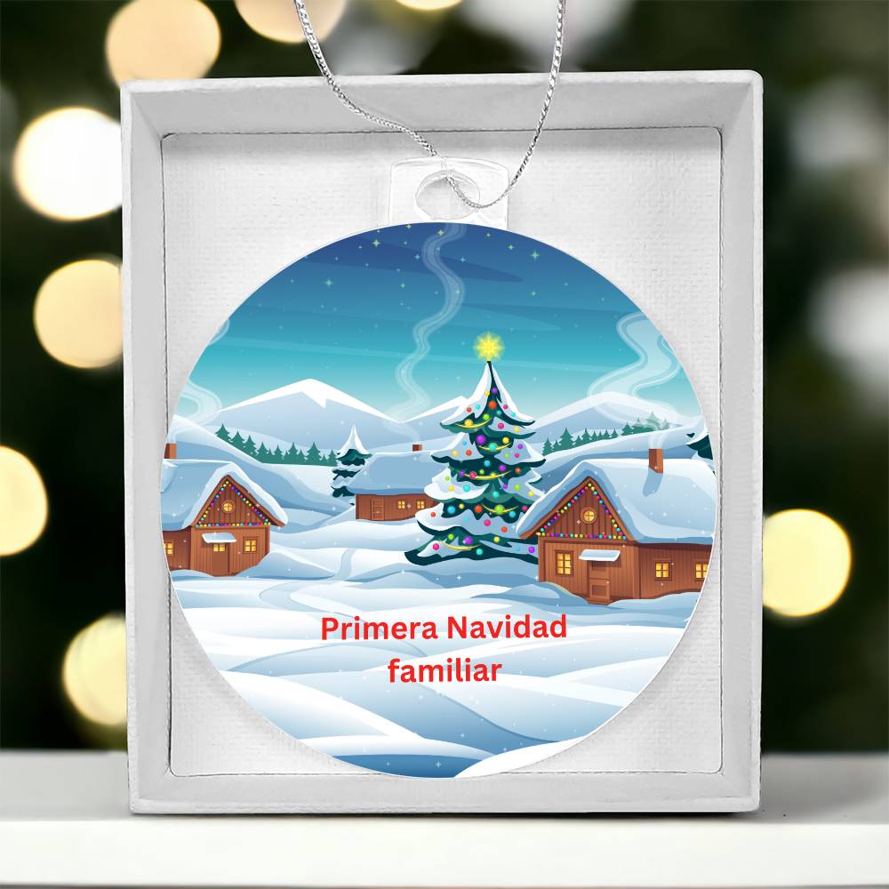 First Family Christmas Spanish Round Ornament