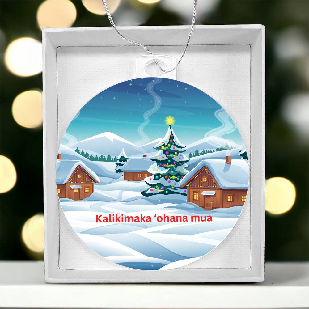 First Family Christmas Hawaiian Round Ornament