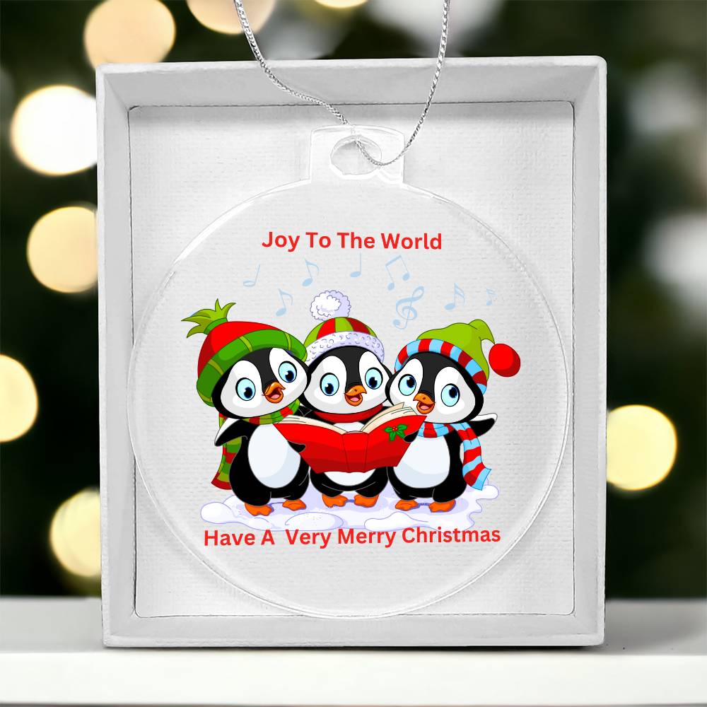 Joy To The  World Christmas Carol Round Ornament