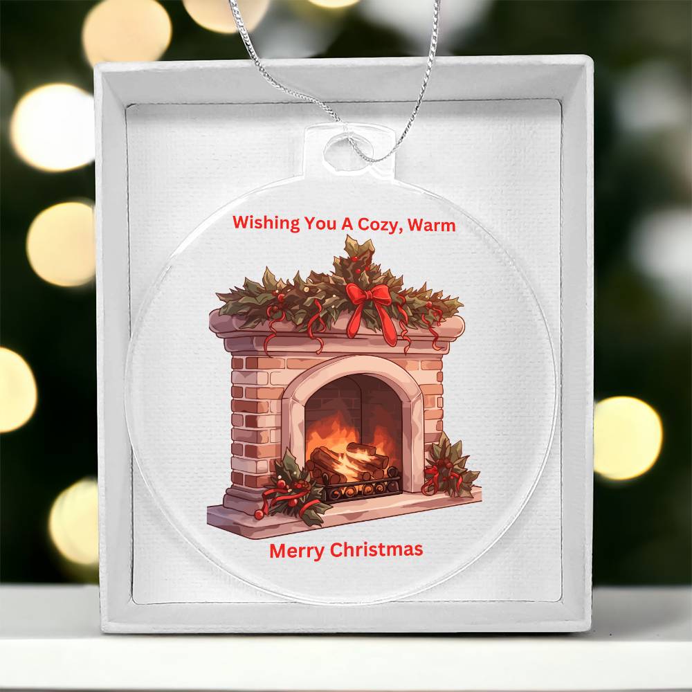 Wishing You A Cozy Merry Christmas Round  Ornament