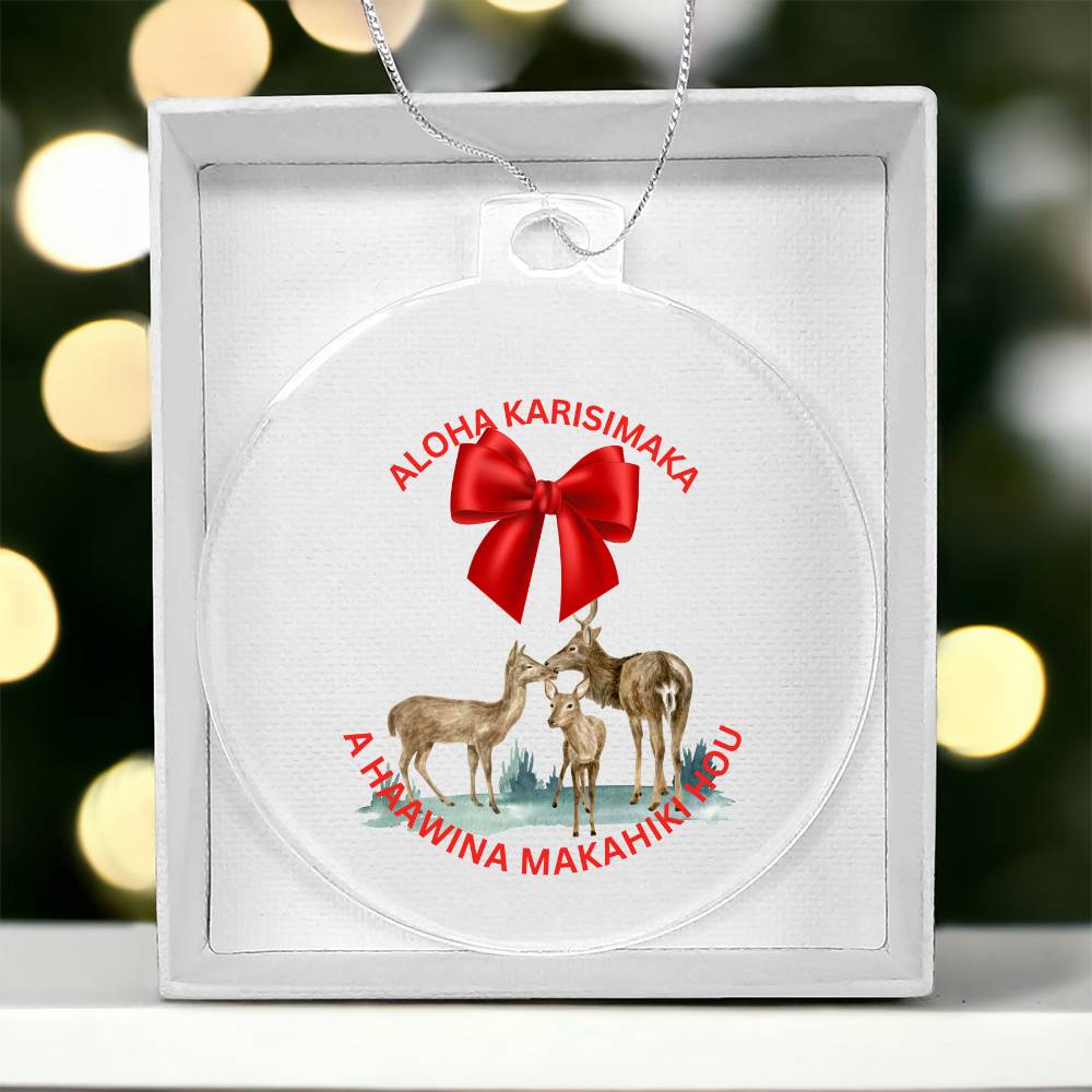Hawaiian Printed Acrylic Round Ornament