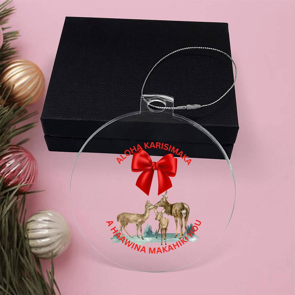 Hawaiian Printed Acrylic Round Ornament