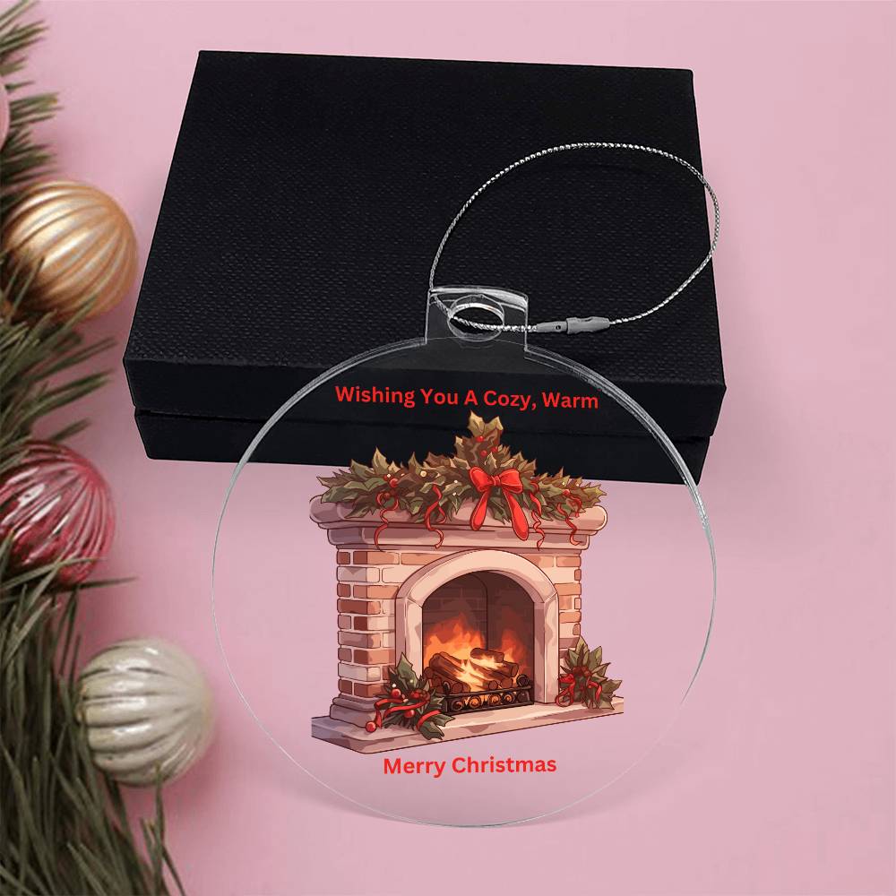 Wishing You A Cozy Merry Christmas Round  Ornament