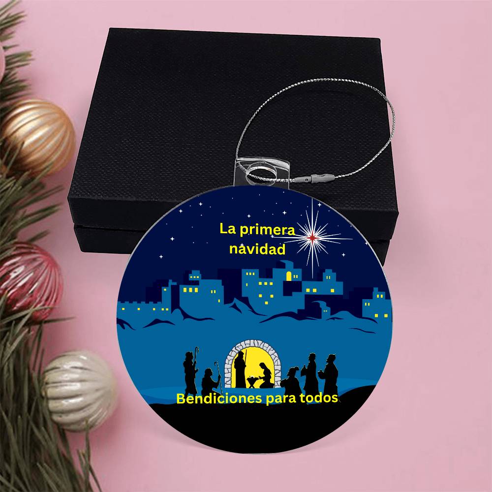 Very First Christmas Spanish Round Ornament