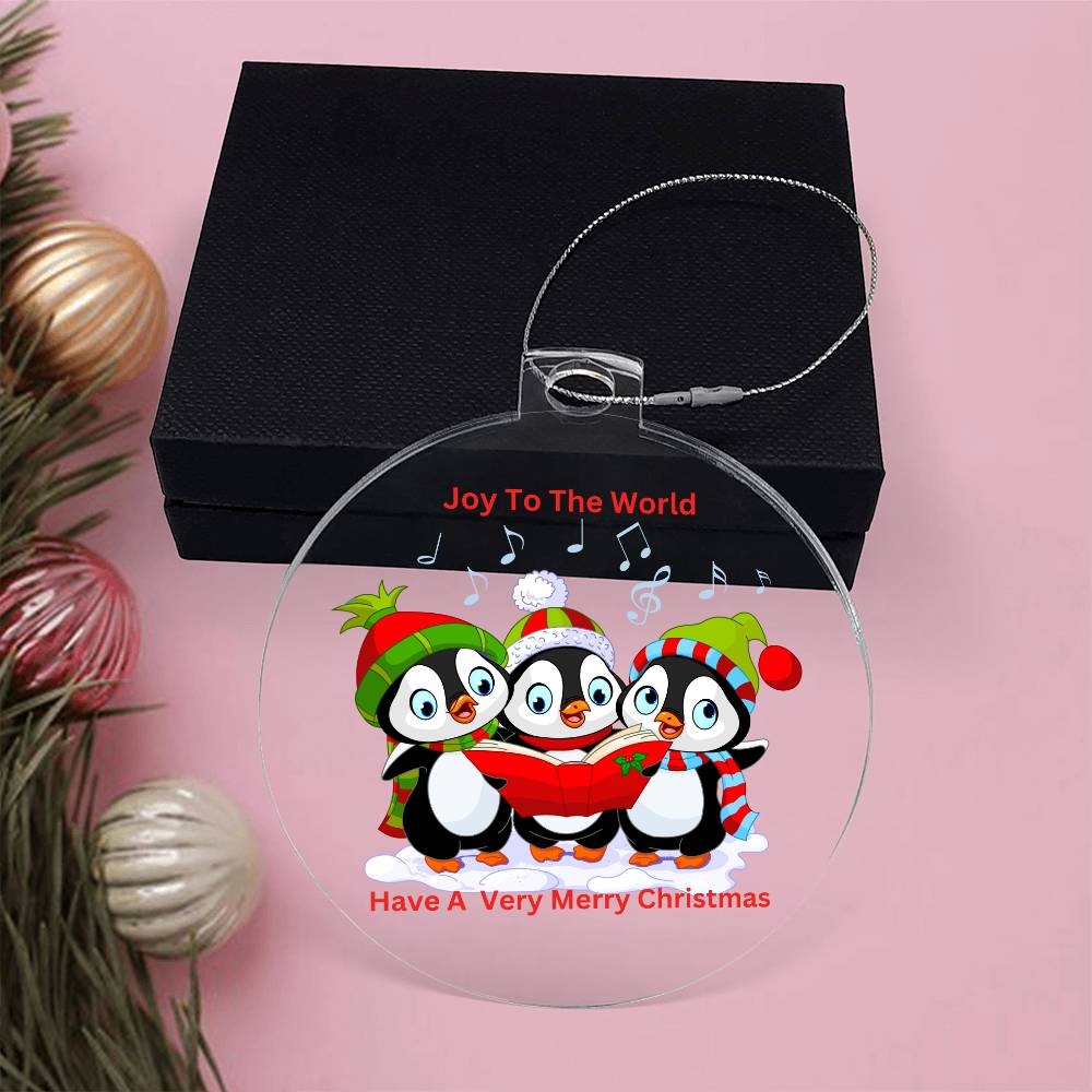 Joy To The  World Christmas Carol Round Ornament