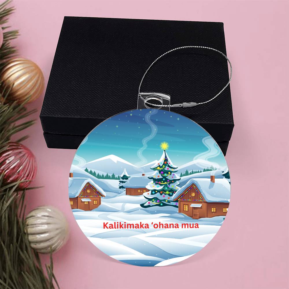 First Family Christmas Hawaiian Round Ornament