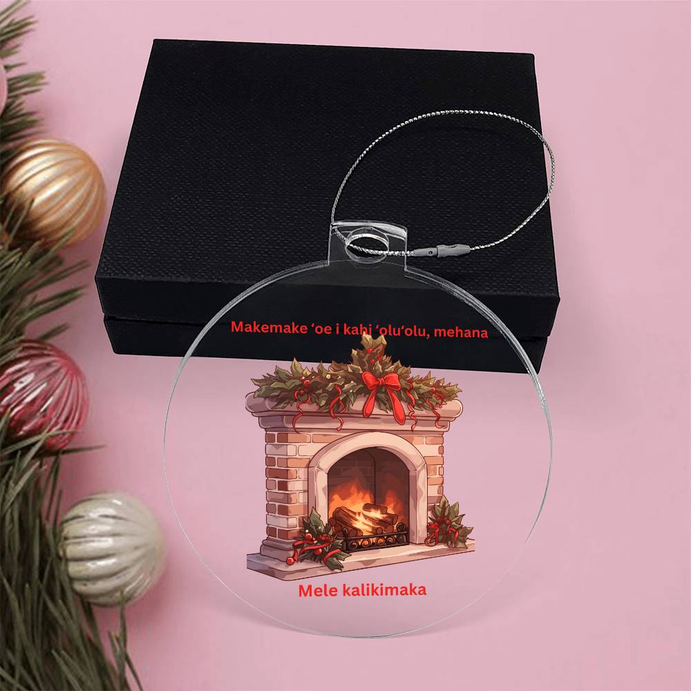 Wishing You A Cozy Christmas Round Ornament Hawaiian