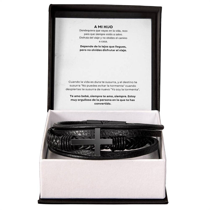 Spanish To My Son Men's Cross Bracelet