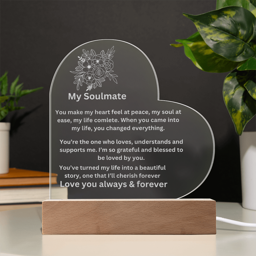 My Soulmate Engraved Heart Plaque