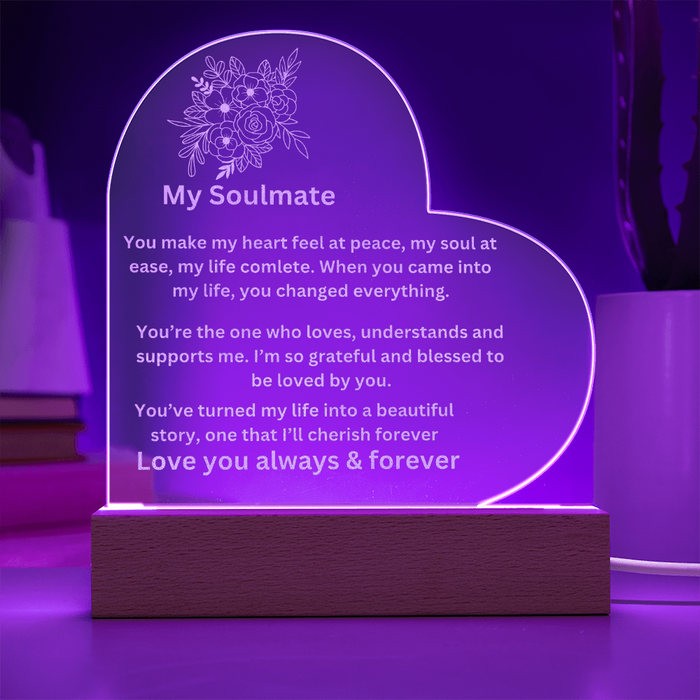 My Soulmate Engraved Heart Plaque