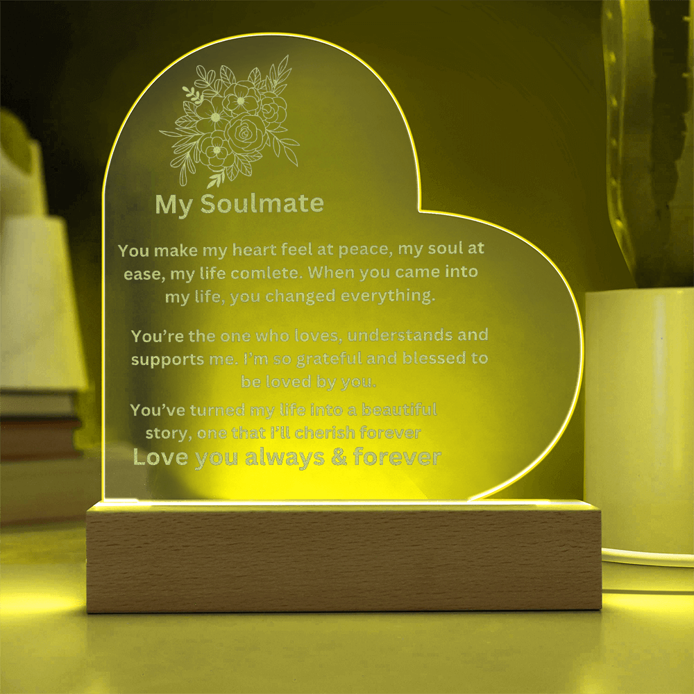 My Soulmate Engraved Heart Plaque