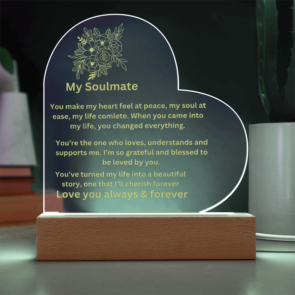 My Soulmate Engraved Heart Plaque