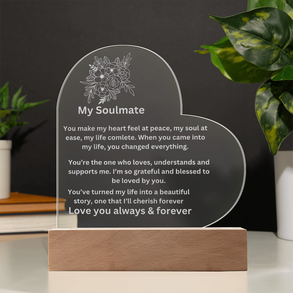 My Soulmate Engraved Heart Plaque