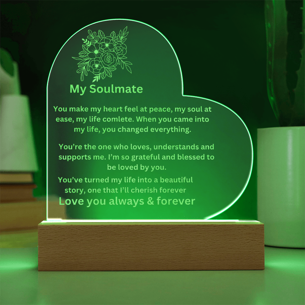 My Soulmate Engraved Heart Plaque