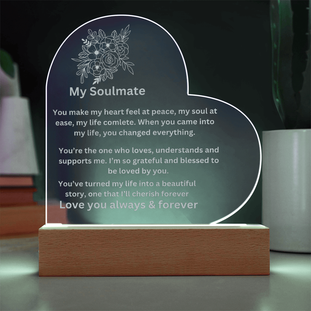 My Soulmate Engraved Heart Plaque