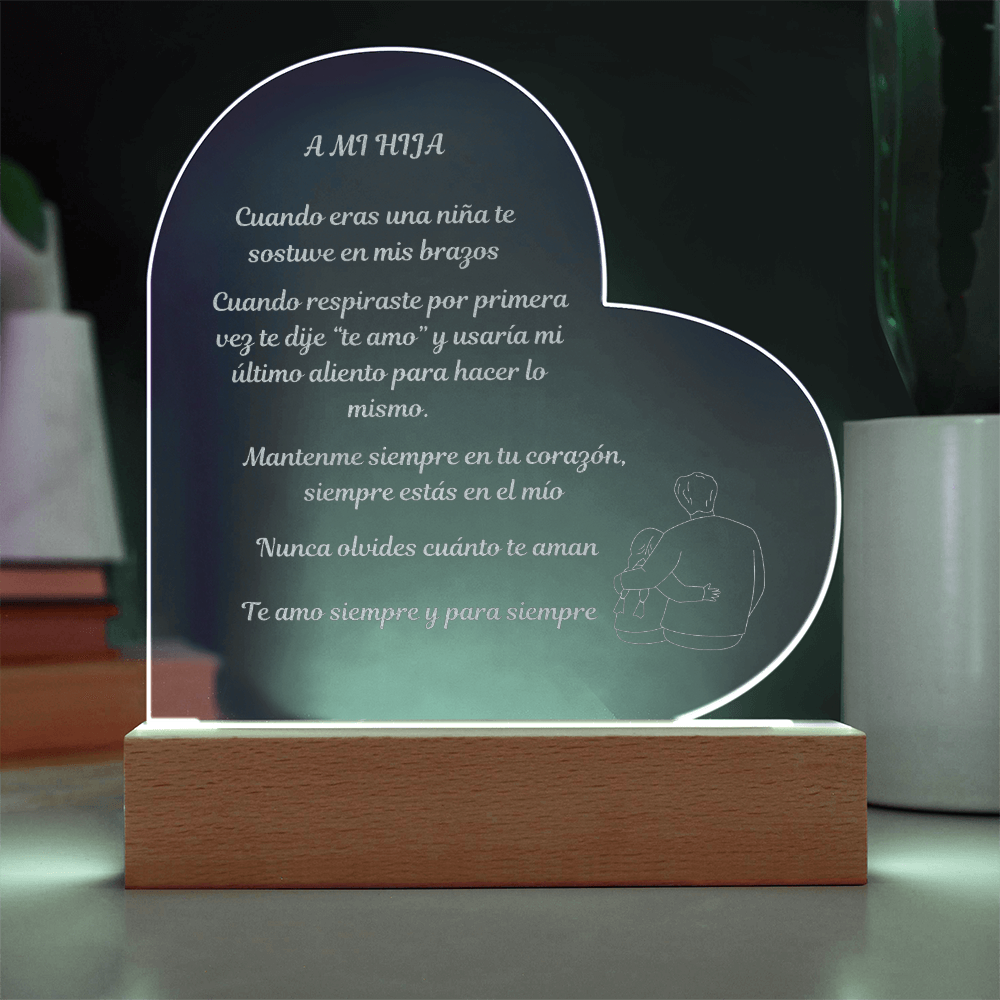 To My Daughter Engraved Acrylic Plaque Spanish