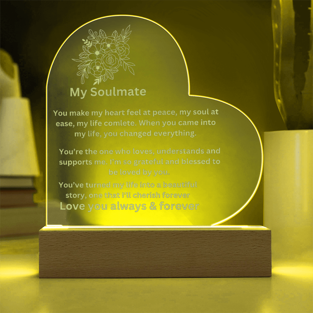 My Soulmate Engraved Heart Plaque