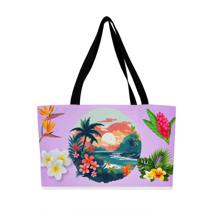 Tropical Hawaiian Flower Weekender Tote Bag