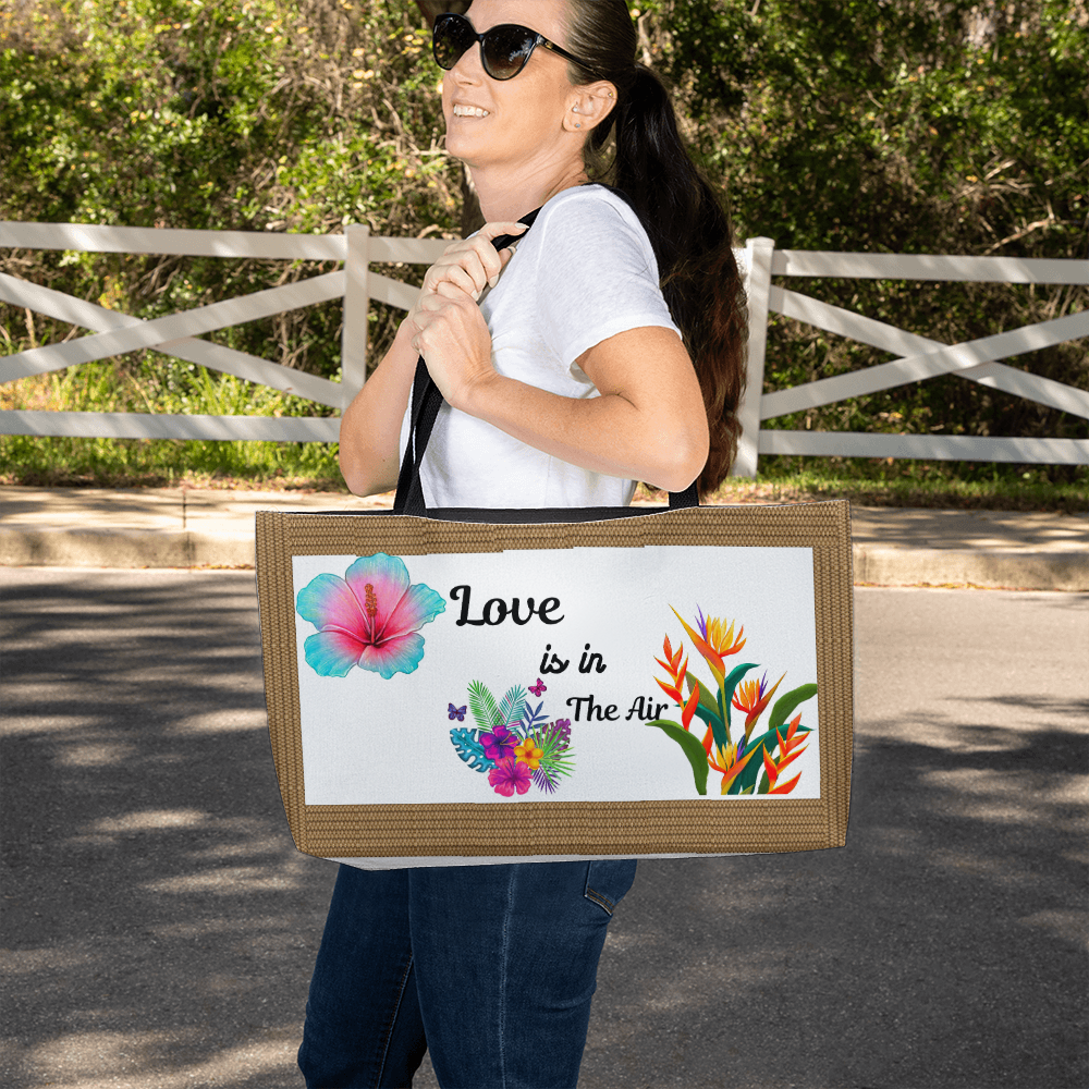 Love is in the air Tropical Weekender Tote Bag