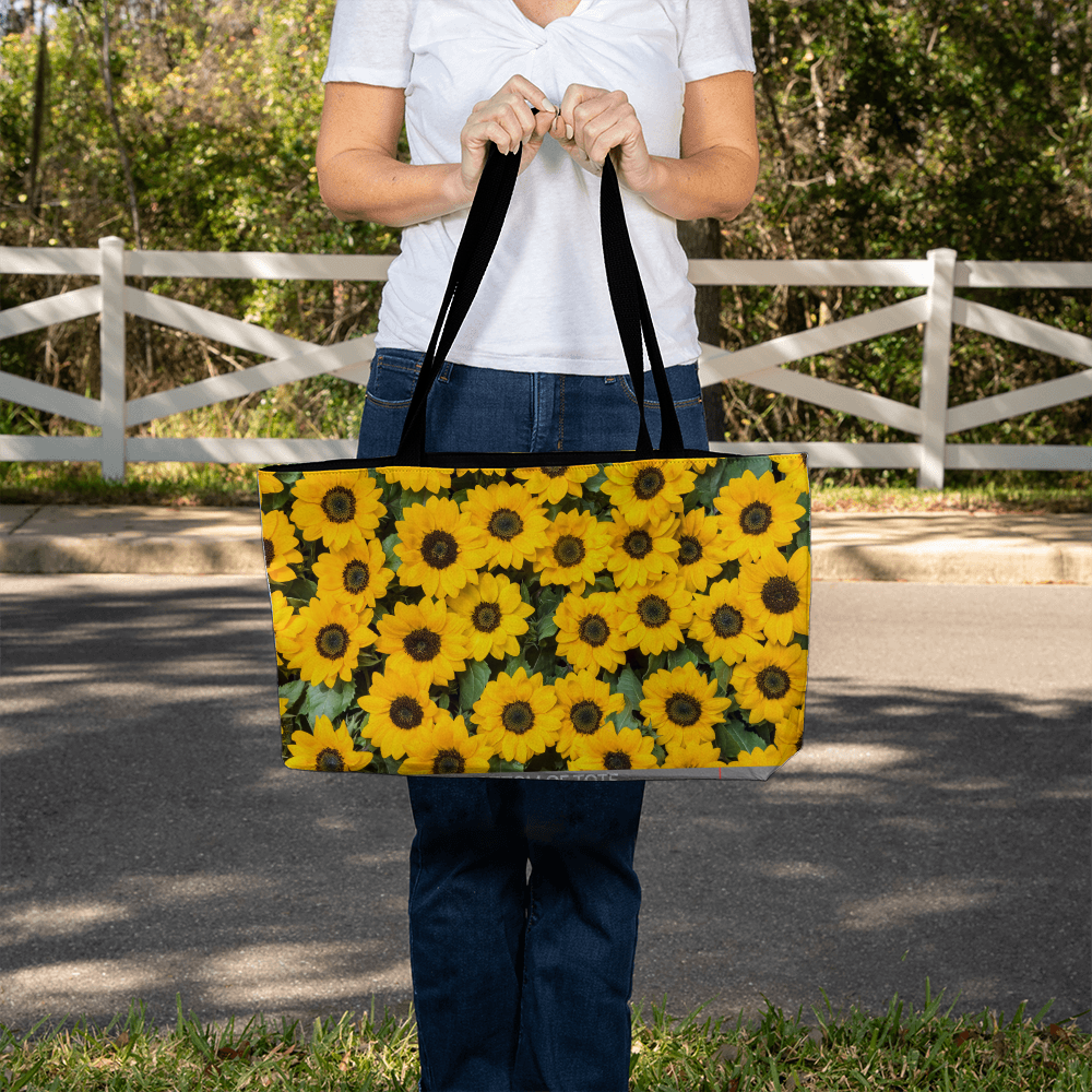 Sunflower Print Weekender Tote Bag