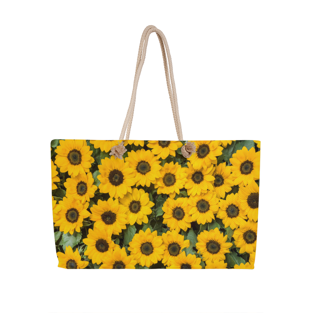 Sunflower Print Weekender Tote Bag