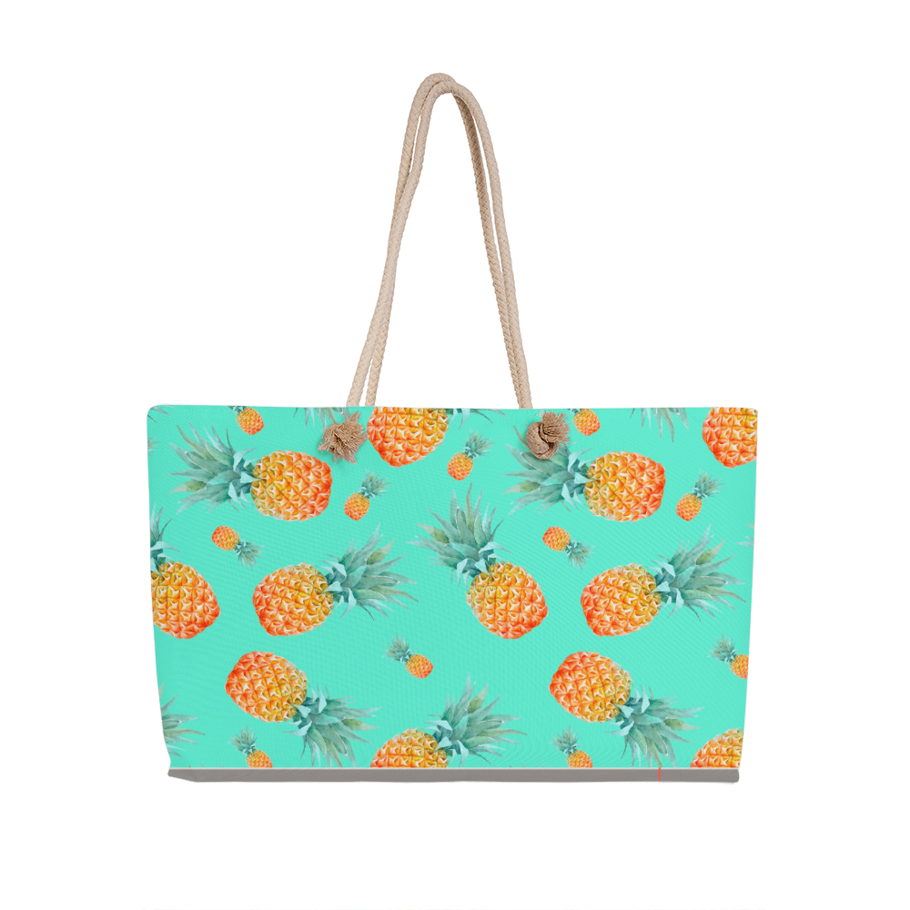 Pineapple Print Weekender Tote Bag