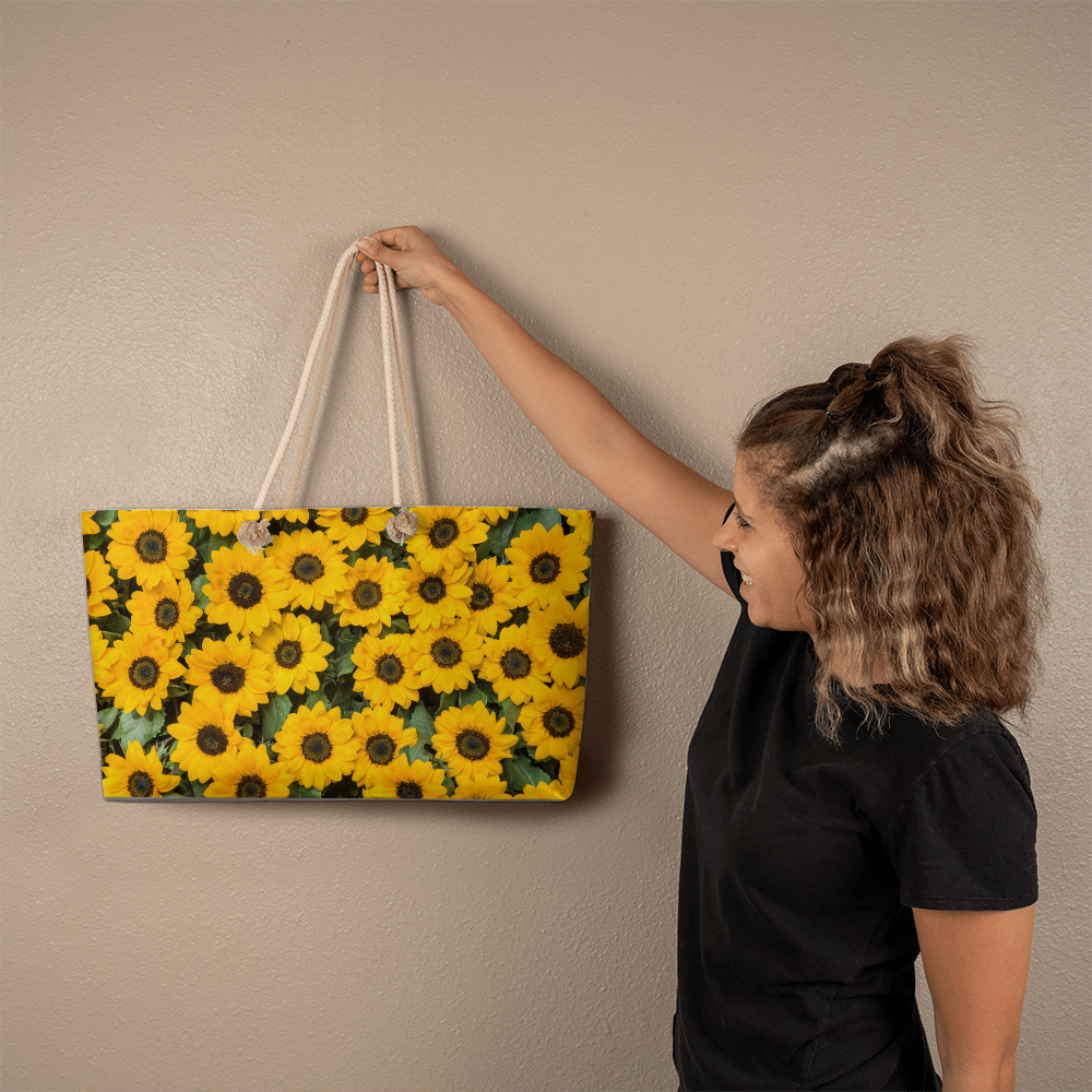 Sunflower Print Weekender Tote Bag