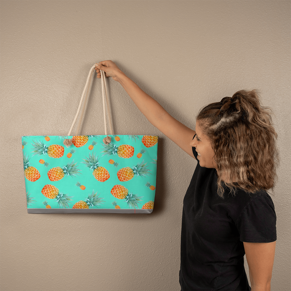 Pineapple Print Weekender Tote Bag