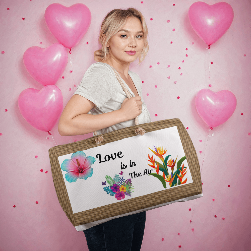 Love is in the air Tropical Weekender Tote Bag