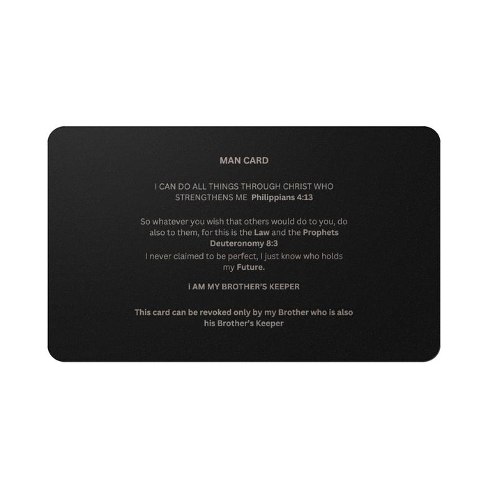 Man Card Engraved Metal Wallet Card