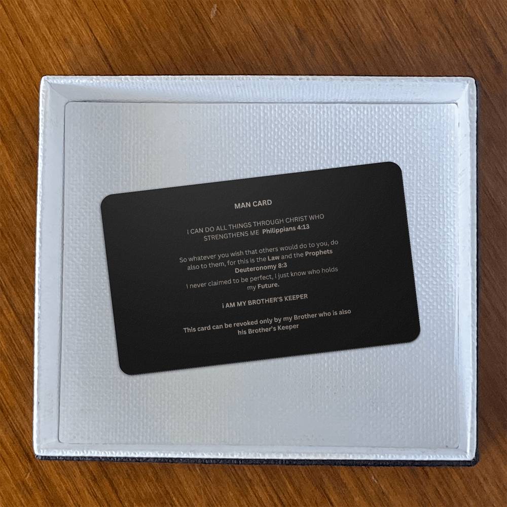 Man Card Engraved Metal Wallet Card